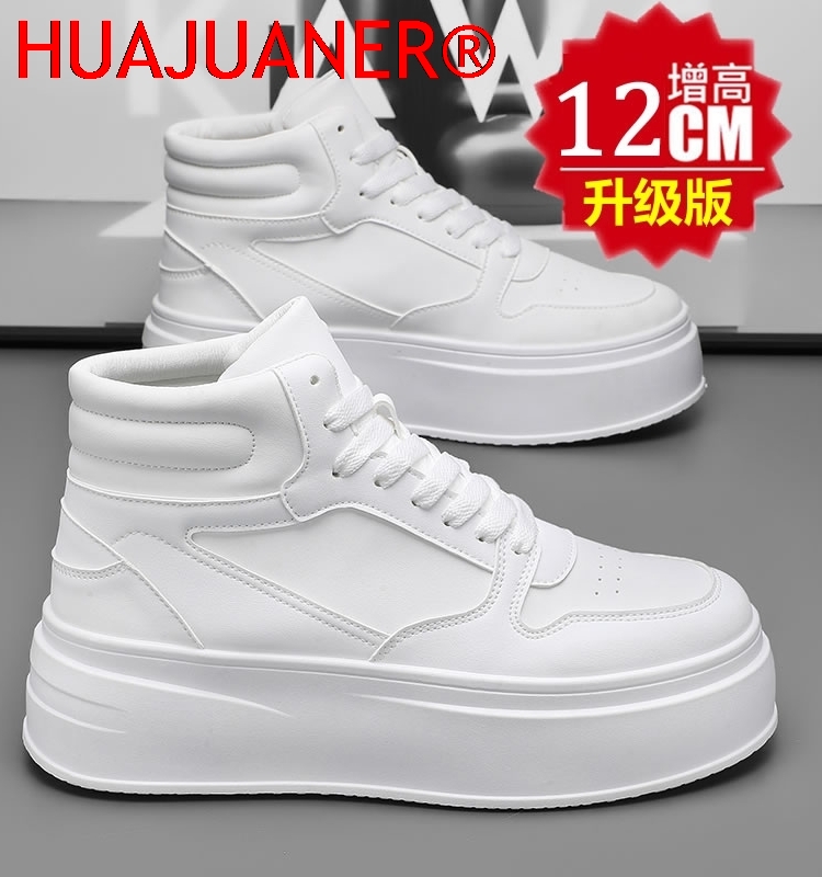 Men'S Shoes Comfortable Walking - High-top Men's Inner Heightening Shoes Leather