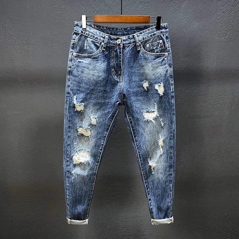 Nine-point jeans with holes fo - Men'S Shoes With Jeans recension och pris