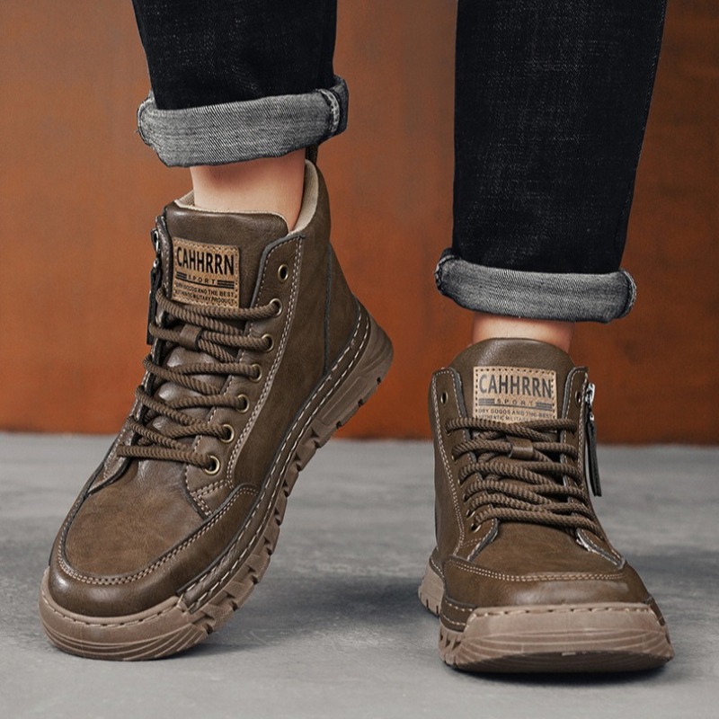 Men Leather High Top Ankle Boo - Men'S Shoes Comfortable Walking recension och pris