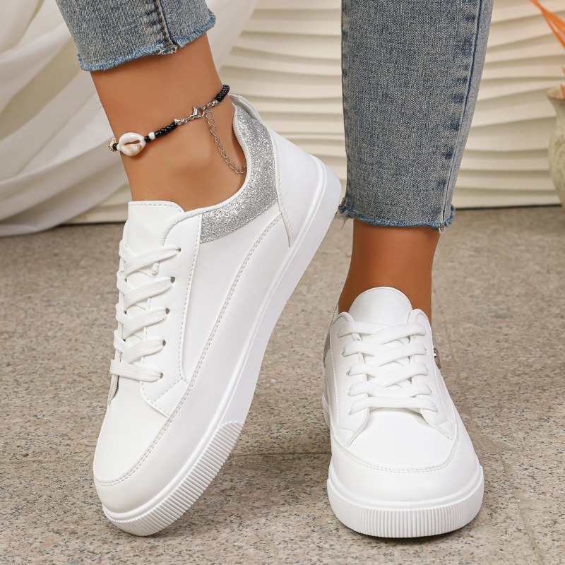 Women's White Glitter Heart Sn - Casual Sneaker Low recension och pris