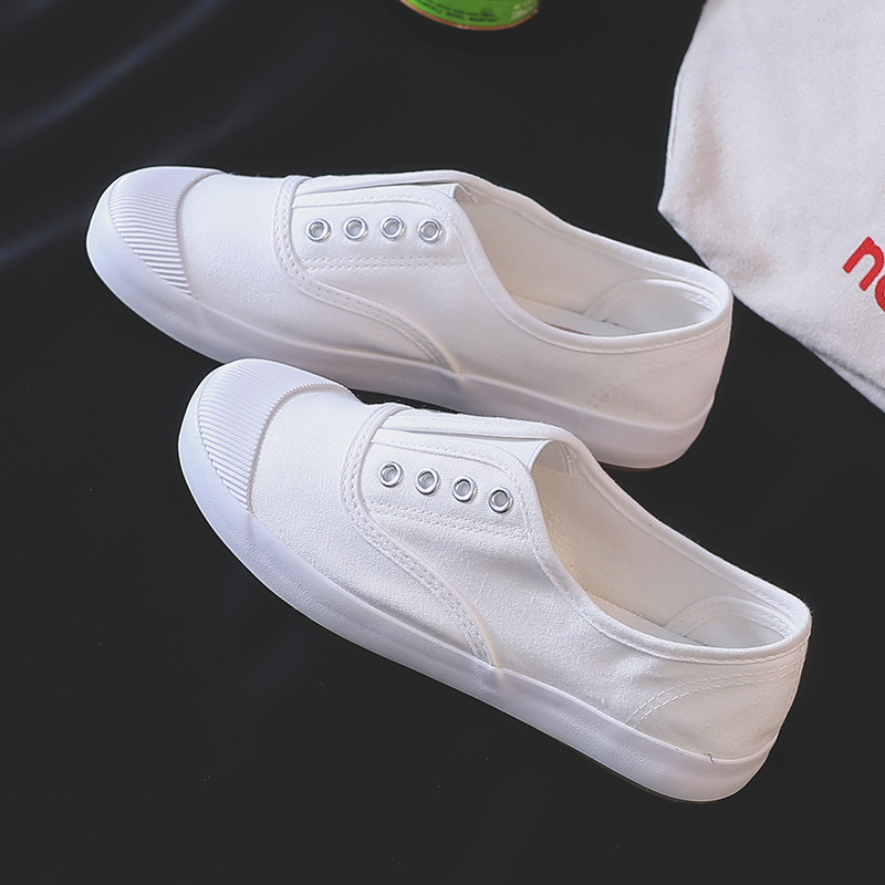 New Women's White Canvas Shoes - Casual Sneaker Low recension och pris