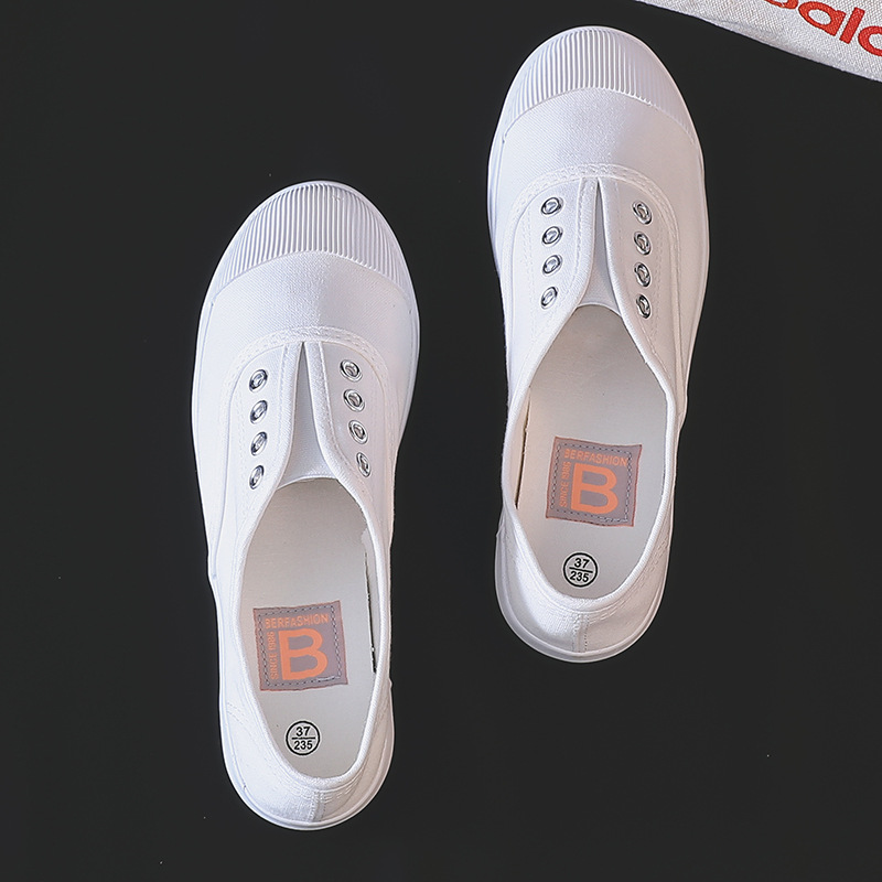 New Women's White Canvas Shoes - Casual Sneaker Low recension och pris